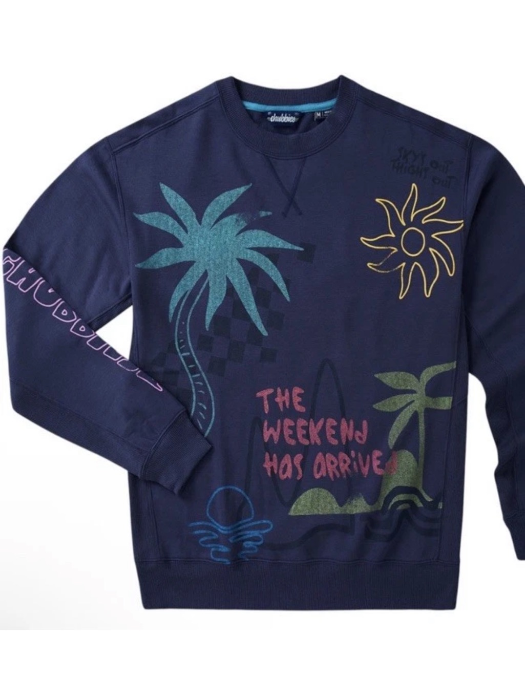 Nwt Chubbies The Sketchy Crewneck Sweatshirt Tropical Print Sz Xxl